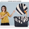 image:imageLeather Flapover Small Crossbody Handbag Purse for Women with Adjustable Strap amp Overflap Snap Closure ToteBagBlack Zebra