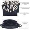 image:imageLeather Flapover Small Crossbody Handbag Purse for Women with Adjustable Strap amp Overflap Snap Closure ToteBagBlack Zebra