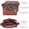 image:imageLeather Flapover Small Crossbody Handbag Purse for Women with Adjustable Strap amp Overflap Snap Closure ToteBagTan Cheetah