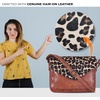 image:imageLeather Flapover Small Crossbody Handbag Purse for Women with Adjustable Strap amp Overflap Snap Closure ToteBagTan Cheetah
