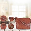 image:imageLeather Flapover Small Crossbody Handbag Purse for Women with Adjustable Strap amp Overflap Snap Closure ToteBagTan Wash