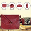image:imageOzora Genuine Leather Crossbody Bag for Women Adjustable StrapRed Wash