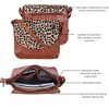 image:imageOzora Genuine Leather Crossbody Bag for Women Adjustable StrapTan Wash Cheetah