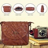 image:imageOzora Genuine Leather Crossbody Bag for Women Adjustable StrapTan Weaving Large