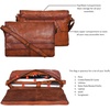 image:imageOzora Genuine Leather Unisex Crossbody Messenger Bag with Adjustable Strap for 17 Inch Laptop Travel Office
