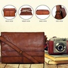 image:imageOzora Genuine Leather Unisex Crossbody Messenger Bag with Adjustable Strap for 17 Inch Laptop Travel Office