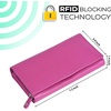 image:imageOzora Handmade Bifold Premium Leather Slim Wallet with RFID Protection Card Holders and ID Window for WomenFuchsia Floater