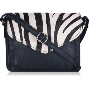 image:imageLeather Flapover Small Crossbody Handbag Purse for Women with Adjustable Strap amp Overflap Snap Closure ToteBagBlack Zebra