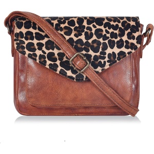 image:imageLeather Flapover Small Crossbody Handbag Purse for Women with Adjustable Strap amp Overflap Snap Closure ToteBagTan Cheetah