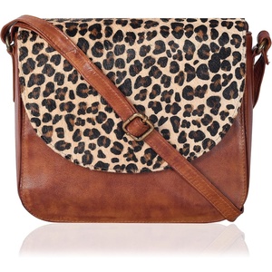 image:imageOzora Genuine Leather Crossbody Bag for Women Adjustable StrapTan Wash Cheetah