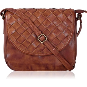 image:imageOzora Genuine Leather Crossbody Bag for Women Adjustable StrapTan Weaving Large