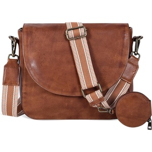 image:imageOzora Genuine Leather Crossbody Bag for Women Adjustable StrapTan Web Coin