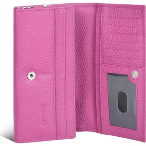 image:imageOzora Handmade Bifold Premium Leather Slim Wallet with RFID Protection Card Holders and ID Window for WomenFuchsia Floater
