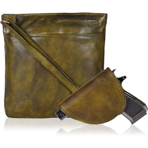 image:imageOzora Multi Pockets Handmade Leather Crossbody Handbags amp Sling Bag for Men amp Women with Detachable HolsterGreen Wash