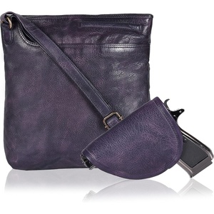 image:imageOzora Multi Pockets Handmade Leather Crossbody Handbags amp Sling Bag for Men amp Women with Detachable HolsterPurple Wash